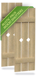 Exterior Rustic Faux Wood Shutters